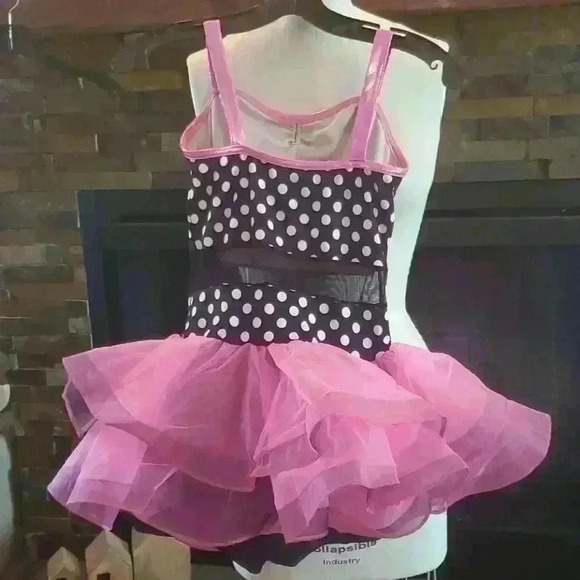 Black and white polka-dot dance costume - Picture 2 of 6